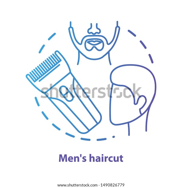 Men Haircut Concept Icon Barbershop Idea Stock Vector Royalty