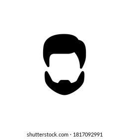 Men Haircut Icon in black flat glyph, filled style isolated on white background