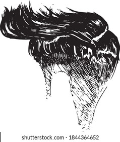 Men hairstyle in black and white vector 