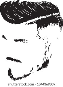 Men hairstyle in black and white vector 