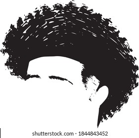 Men hairstyle in black and white vector 