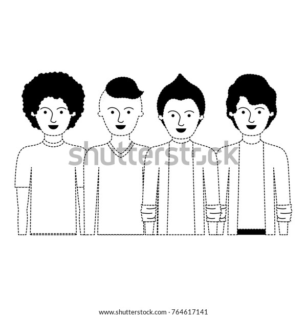 Men Half Body Casual Clothes Short Stock Vector Royalty Free