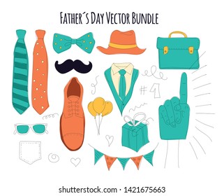 Men hand drawn vector set - Fathers day pack