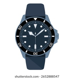 Männer Hand Watch Vektorgrafik einzeln auf weißem Hintergrund