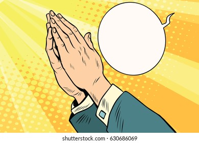 Men hands in prayer