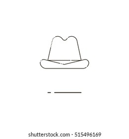 Men hat thin line icon. Mbe minimalism style