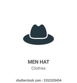 Men hat vector icon on white background. Flat vector men hat icon symbol sign from modern clothes collection for mobile concept and web apps design.