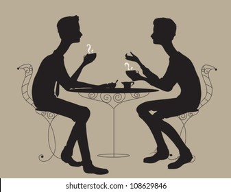 306 Conversation tea silhouette Images, Stock Photos & Vectors ...