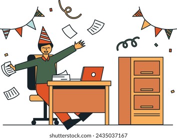 Men are having a party in the office