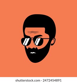 men head barbershop haircut modern logo design vector