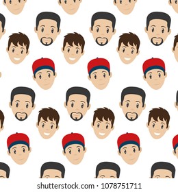 men head with facial expression background
