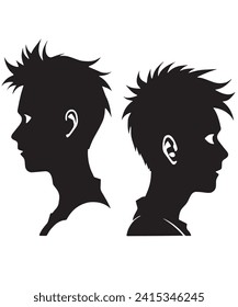 ilustración vectorial de silueta de cabeza masculina 