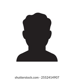 Hombres Cabeza Perfil de usuario Avatar Icono Silueta Arte vectorial Diseño plano