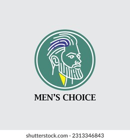 men head vector line art logo design, suitable use as icon, symbol and element design to describe male needs
