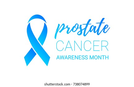 Men health prostate cancer November awareness month poster for social solidarity campaign. Vector symbol of blue ribbon for no shave November event against man prostate cancer