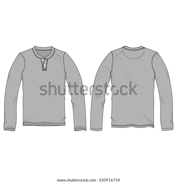 Men Henley Neck Tshirt Long Sleeve Stock Vector (Royalty Free) 320916734