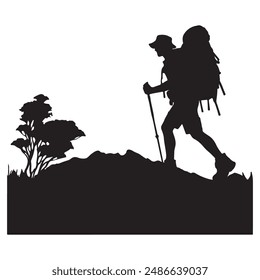 Männer Wanderer Bergsteiger Abenteuer Silhouette