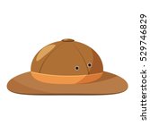 Men hiking hat icon. Cartoon illustration of men hiking hat vector icon for web