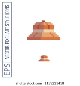 Men hiking hat pixel art icon. Pith helmet. Safari Hat. Isolated vector flat illustration. Design for stickers, logo and mobile app. Game assets 8-bit sprite.