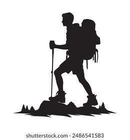 A men hiking vector design