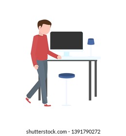 Men with his computers vector