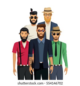 men hispter fashion hair beards hat and sunglasses