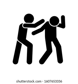 Men hit punch icon. Simple pictogram of fighting icons for ui and ux, website or mobile application