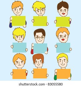 men holding empty board
