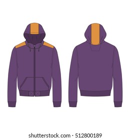 Men Hoodie Front Open 
