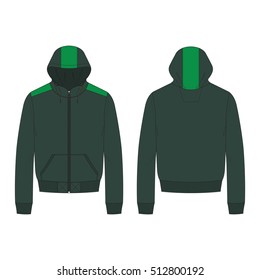 Men Hoodie Front Open 