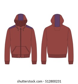 Men Hoodie Front Open 