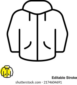 Men Hoodie Vector Line Icon