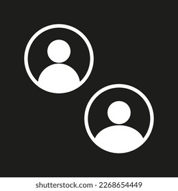 men icon black background. Avatar, human, person, people icon. Vector illustration.