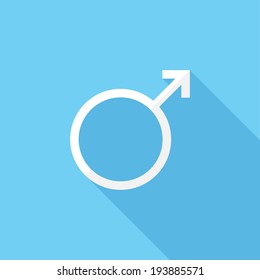 Men icon. Flat design style modern vector illustration. Isolated on stylish color background. Flat long shadow icon. Elements in flat design.
