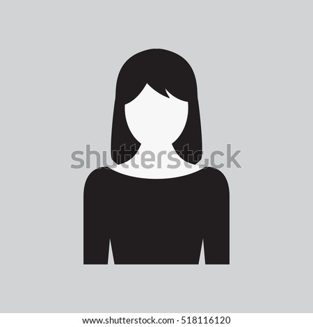 Men icon. Male web sign, flat art object. Black and white Silhouette of guy. Avatar picture app. Vector illustration