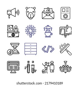 hombres Juego de iconos con iconos de línea. Estilo De Línea Delgada Moderna. Adecuado para Web e Icono móvil. Ilustración del vector EPS 10.