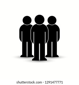 Men Icon. Simple flat symbol.
Business partners, collegial relations Perfect Black pictogram illustration on white background. Vector illustration