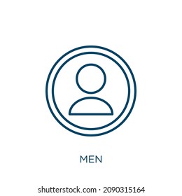 men icon. Thin linear men outline icon isolated on white background. Line vector men sign, symbol for web and mobile