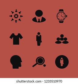 men icon. men vector icons set t shirt, ping pong, businessman and human head