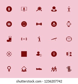men icon. men vector icons set baseball, baseball player, businessman and watch face
