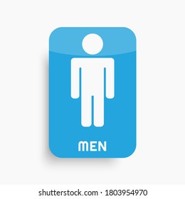 Plantilla vectorial de icono masculino para inodoro o wc. Vector Eps 10