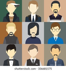  Men illustration avatar Vector 