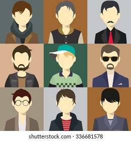  Men illustration avatar Vector 