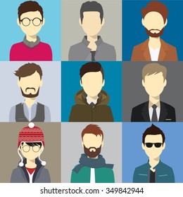  Men illustration avatar Vector 