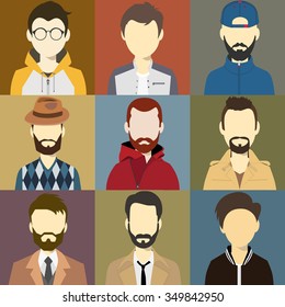  Men illustration avatar Vector 