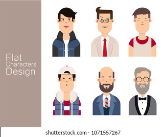 Men illustration avatar Vector set