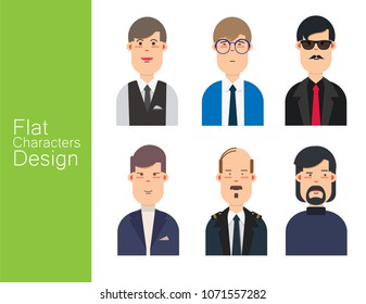 Men illustration avatar Vector set