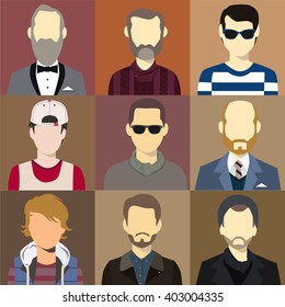 Men illustration avatar Vector set