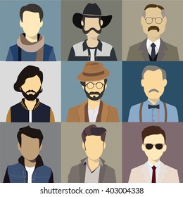 Men illustration avatar Vector set