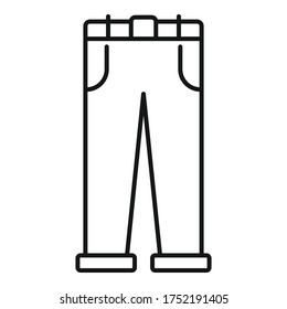 Männer Jeans Ikone. Outline-Männer-Jeans-Vektorsymbol für Webdesign einzeln auf weißem Hintergrund